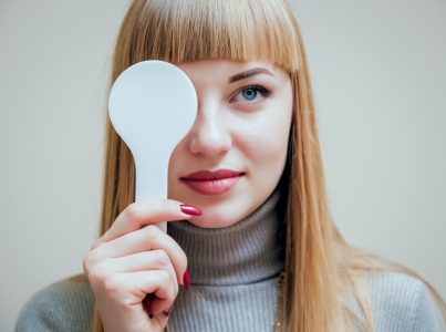 Consultation with an ophthalmologist. Eye examination at the clinic. Medical equipment